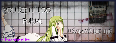 cc from code geass lounging, with text: 'you see it too. For me its always like this' and 'slimeofmylife